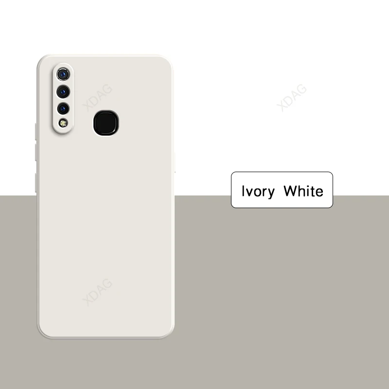 Candy Soft Liquid Silicone Phone Case - Solid Color Square Protective Cover