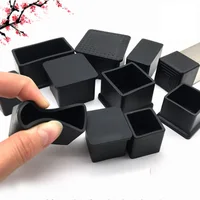 8pcs Black PVC Table Chair Leg Tips Caps Non-slip Floor Square Rubber Feet Pads Floor Protector Furniture Accessories 3