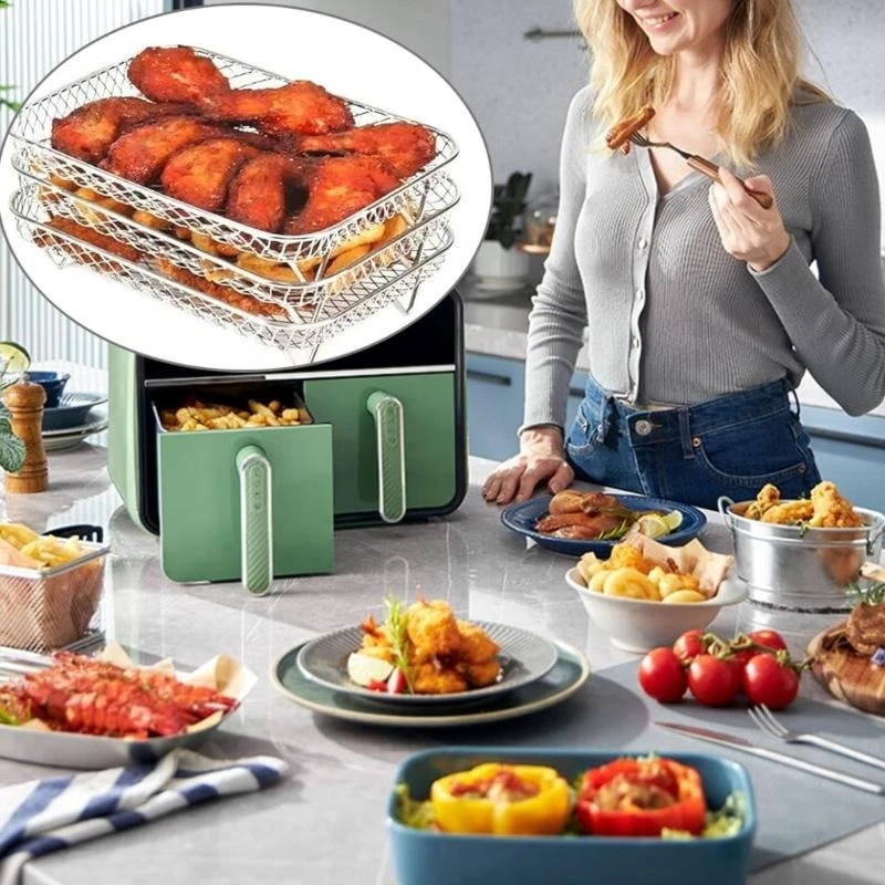 Grill Steaming Rack Rack Stainless Steel Air Fryers Accessories Air Fryers Multilayers Racks for X7XA