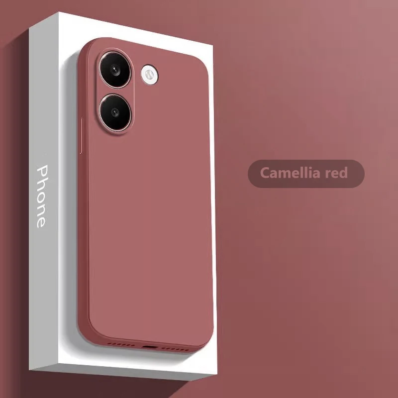 Premium Liquid Silicone Shockproof Phone Case with Lens Protector