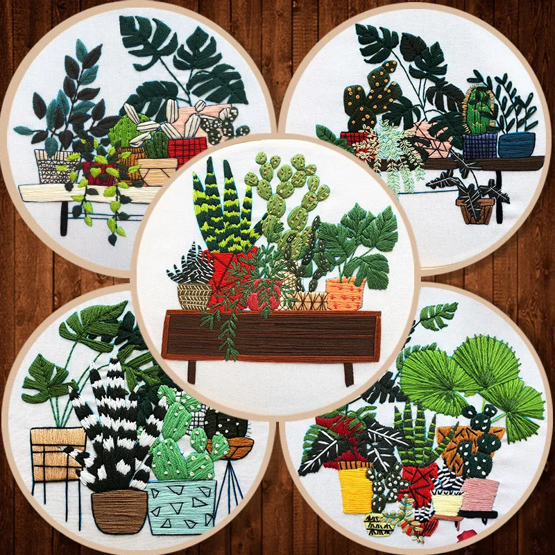 

Beginners Plant Flower Stereo Embroidery Kit DIY Embroidery Full Kit Cross Stitch Sewing Hand Sewing Supplies Ornaments Gifts