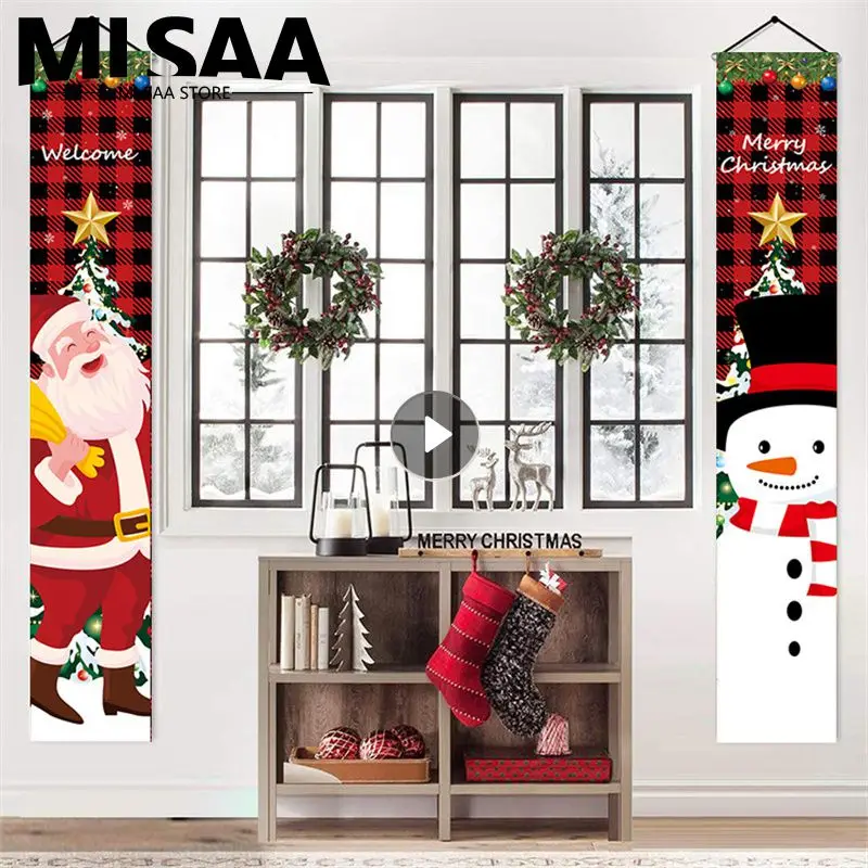

Christmas Atmosphere Christmas Couplets Winter Household Products Highly Rated Polyester Decorative Flag Decorate 180*30cm Party