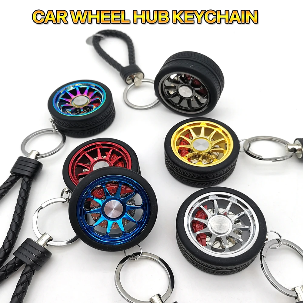 Luxury Auto Wheel Hub Keychain RIM wheel keychain Alloy Car wheel keychain Creative Lanyard Car
