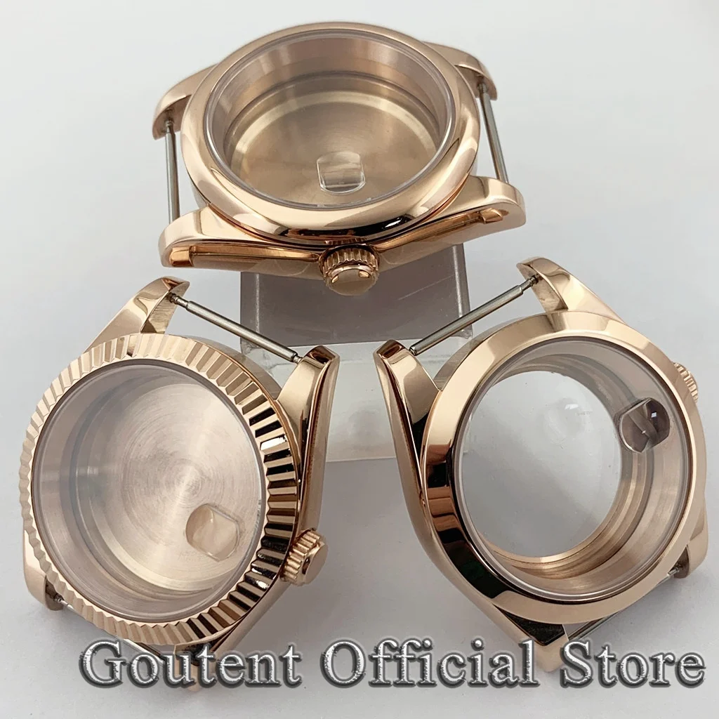 Rose Gold Sapphire Glass Watch Case, 36mm/39mm,