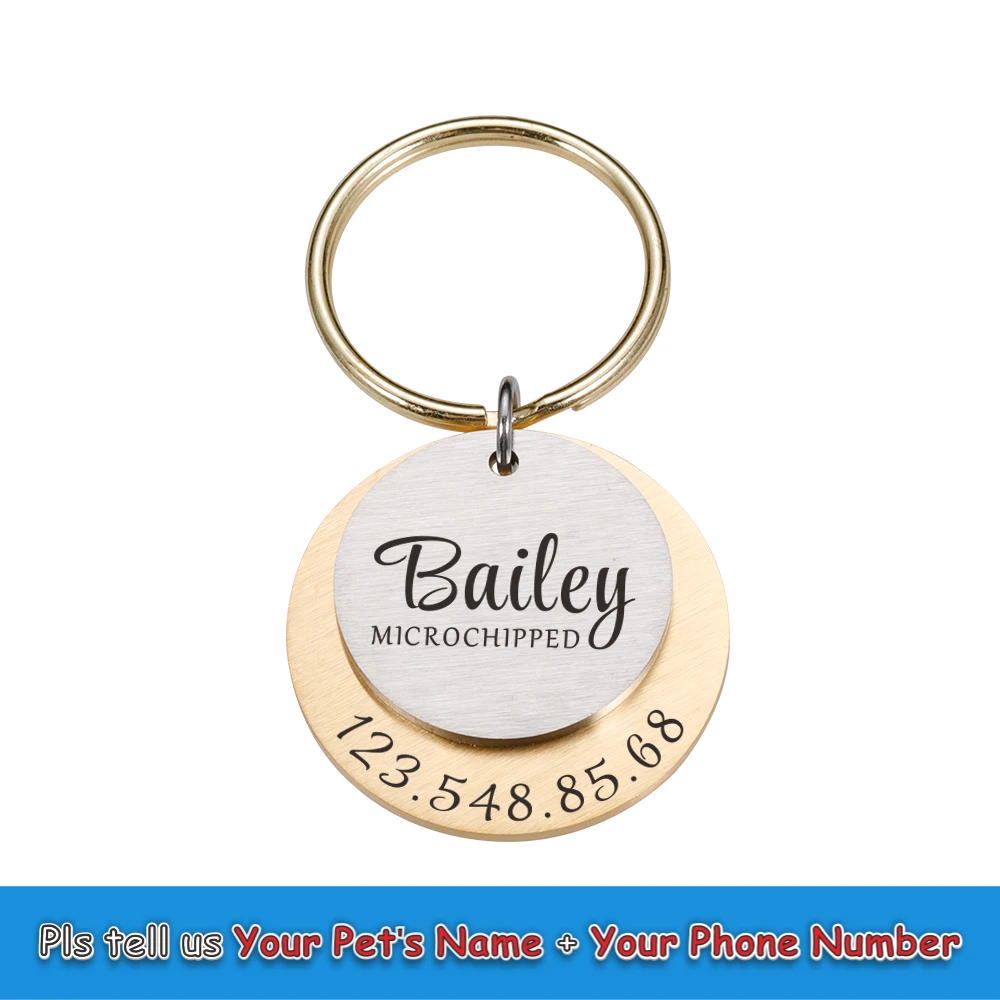 Personalized Engraving Pet ID Tags Anti-lost Dog ID Tag Identification Customized Pet Name Puppy Collar Dog Cat Tag Pet Supplies 