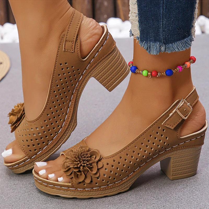 Women's Sandals Sweet Heels Sandals Summer Woman Shoes Fashion Heeled Sandalias Mujer Elegant Shoes Summer Footwear Women 2025
