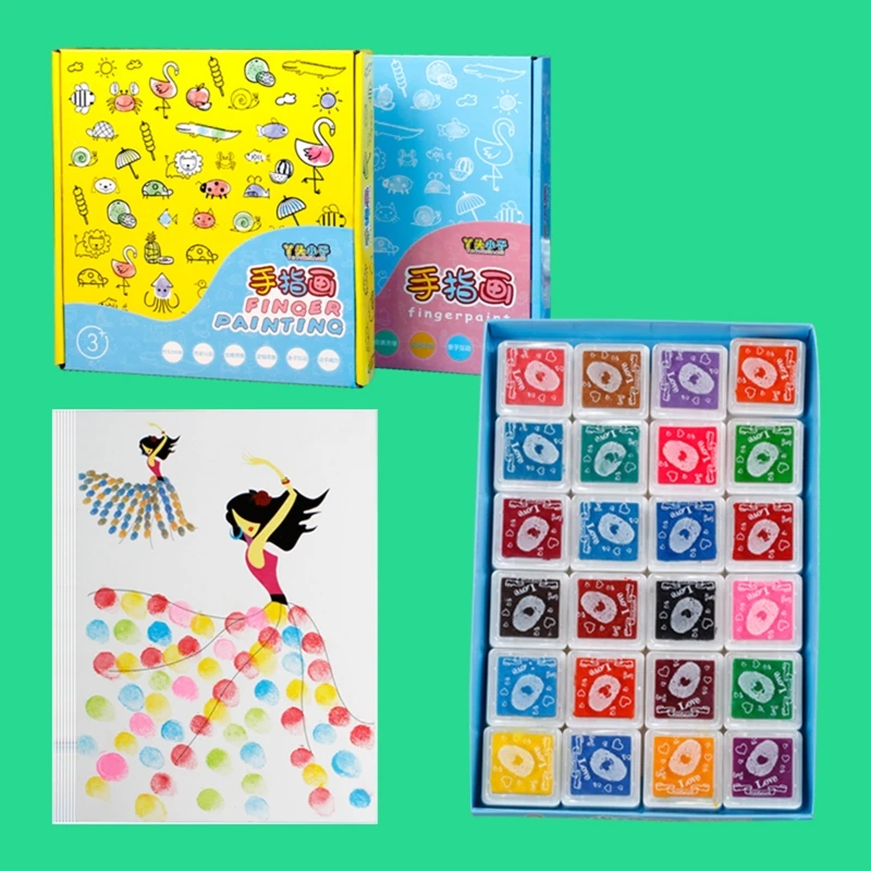 Creative Finger Painting Book Doodle Notebook Drawing Toy with 40 Cards DIY Craft Party Activity Game Kids Education |