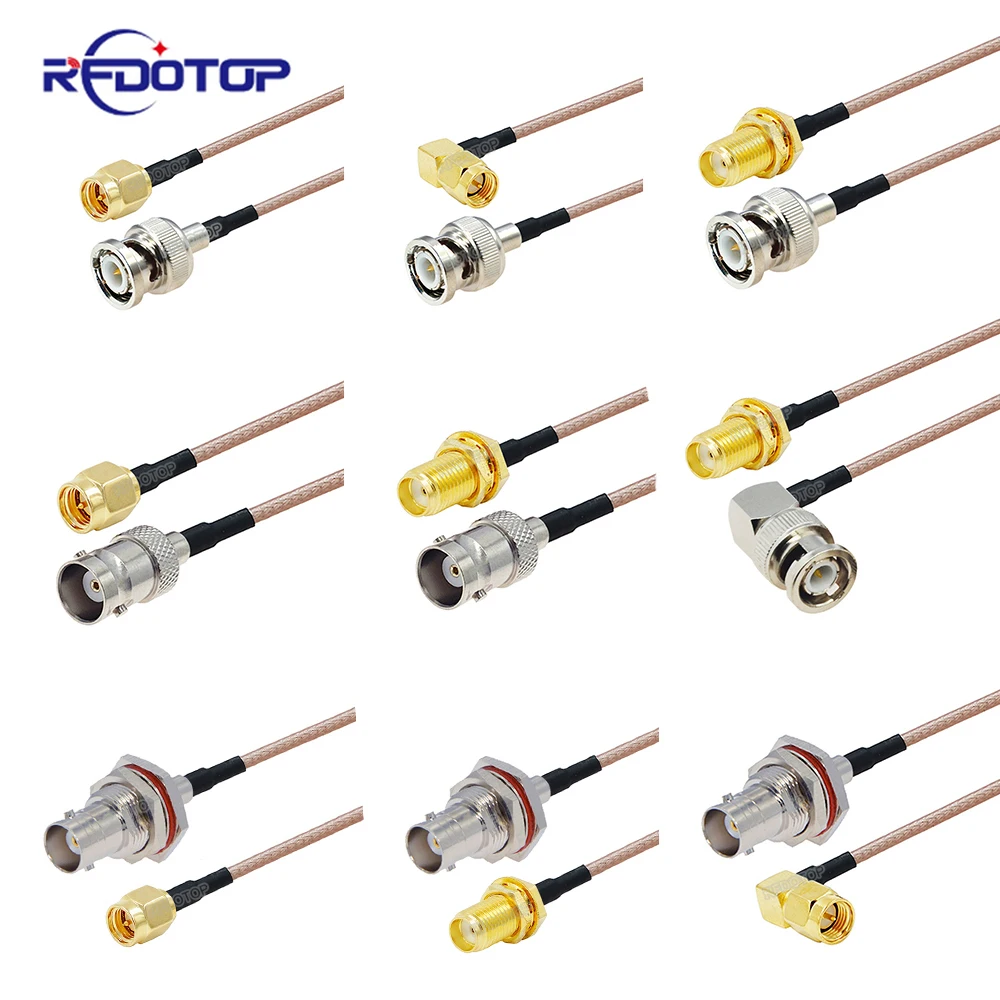 Sma Fêmea Para N Macho Conector Trança Jumper Rg316 Cabo 50 Ohm|Acessórios E Peças Para Walkie