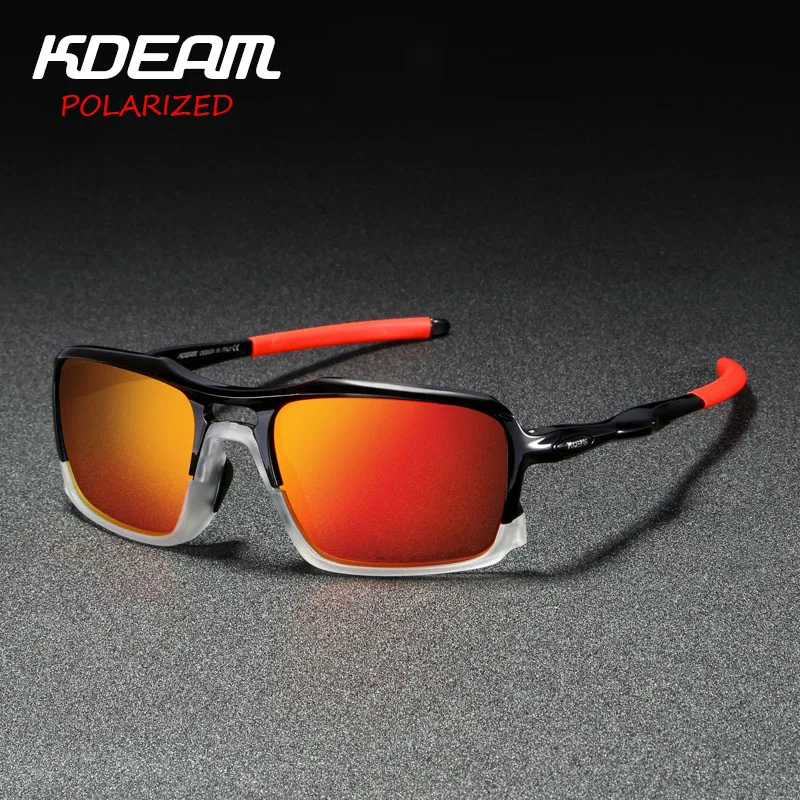 KDEAM High End New Polarized Sunglasses for Men and Women Ultra Light TR90 Frame True Film Outdoor Colorful Sports Sunglasses