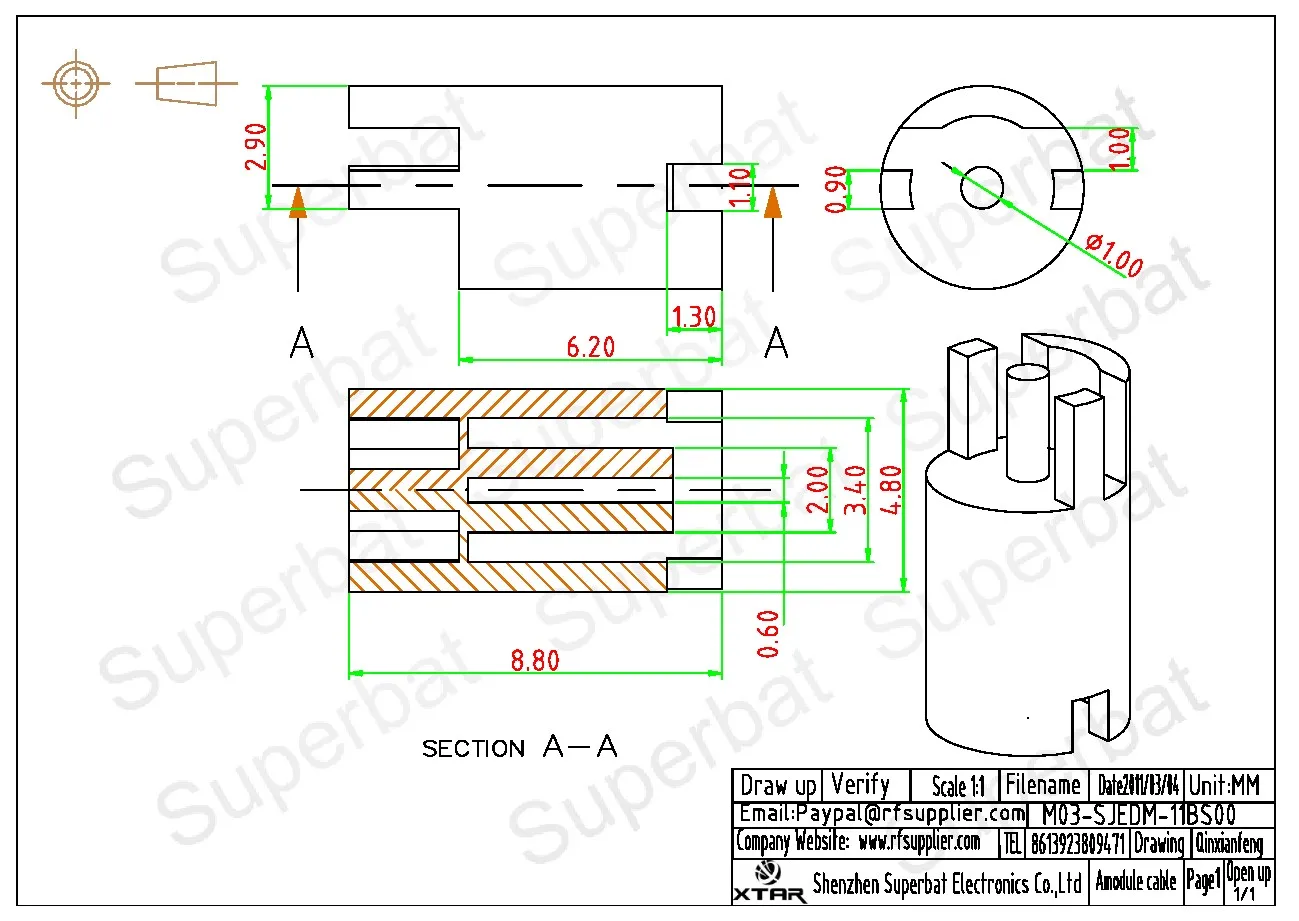 Nickel Plated RF Coaxial Connector for GPS WiFi RF Module