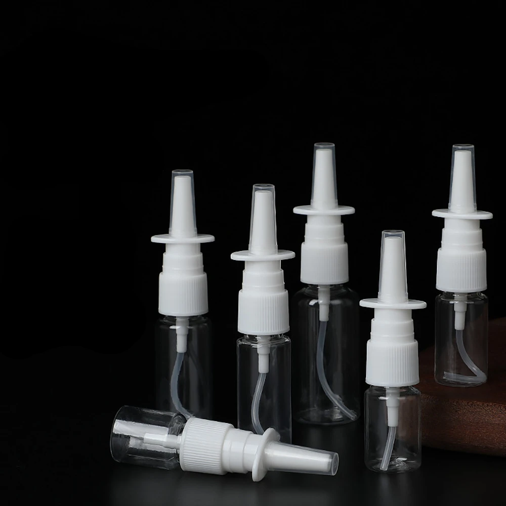 1pcs 5ml 10ml 20ml 30ml Empty PET Nasal Spray Bottles Pump Sprayer Mist Nose Refillable Small Rotation Mist Spray Bottles