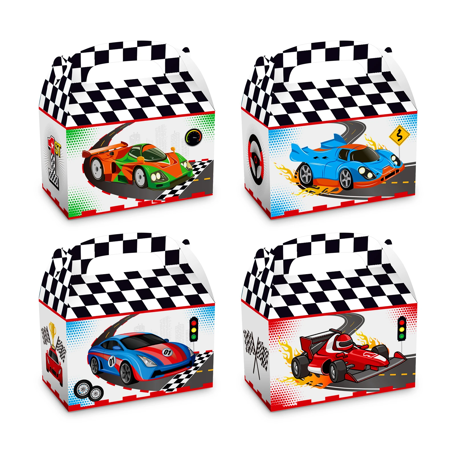 ongerustheid spontaan grind DD169 4 Stuks Zwart Rooster Racing Auto Spelletjes Track Race  Verjaardagsfeestje Papieren Draagbare Verpakking Geschenkdozen Baby Shower  Party gunsten| | - AliExpress