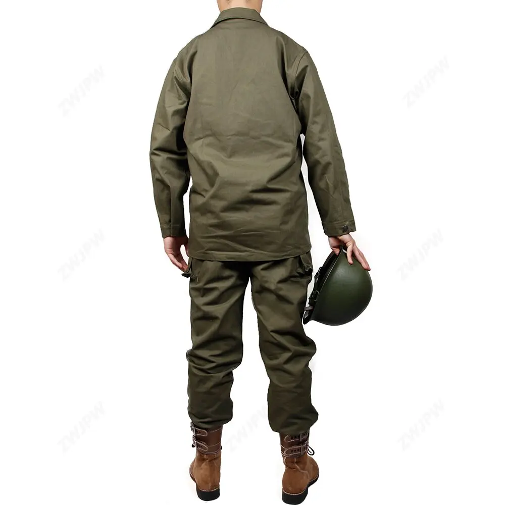 WW2 US Army Green HBT UNIFORM PURE COTTON OUTDOOR UNIFORM（No helmet, no shoes）