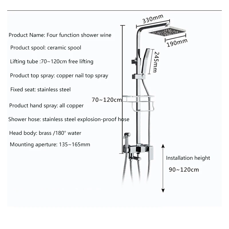 Hot Cold Bathroom Showers Faucet Mixer Crane Bathtub Bath Faucet Column Shower Panels Bidet Chrome Plated shower head,shower set