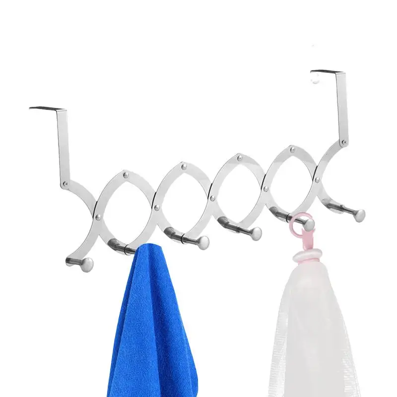 

Coats Over The Door Hooks Retractable Metal Hooks Rack With Multi Functions Home Storage Accessories For Towel Hats Keys