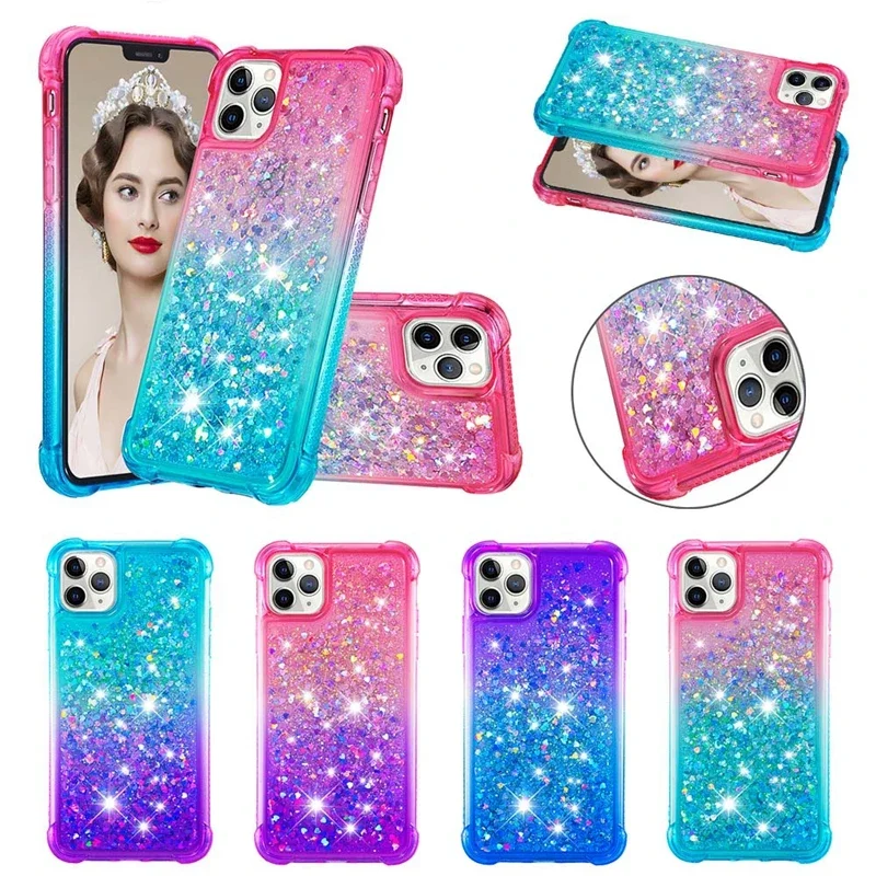 Glitter Quicksand Anti-Fall Fashion Case - Soft Colored Etui Cover