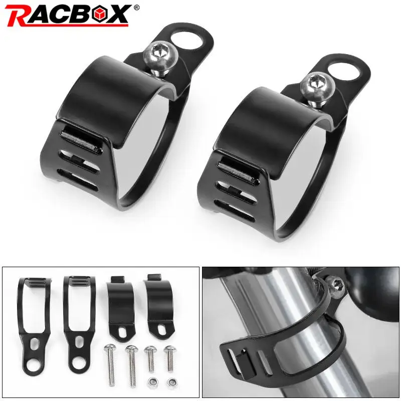 Motorcycle Turn Signal Bracket Motorcycle Light Bracket Metal 35-50mm Front Fork Clamp Left Right Motorcycle Turn Signal Lights Mount Fixed Bracket for Sport Chopper Street Bike