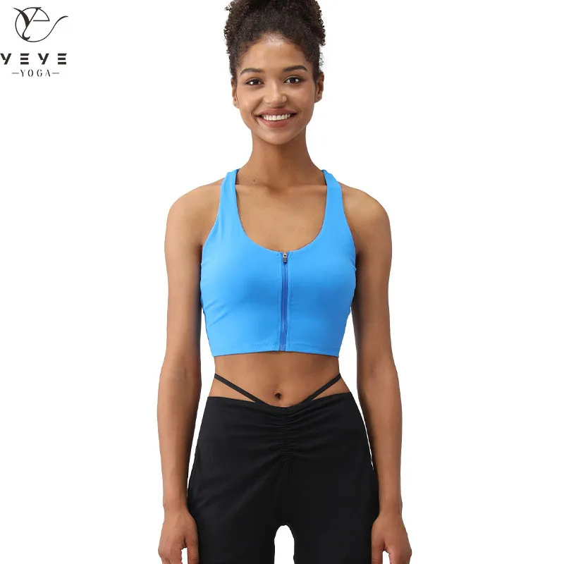 Women's Zip Front Closure Sports Bra Workout Top High Impact Padded  Racerback Workout Gym Yoga Bras Activewear - AliExpress
