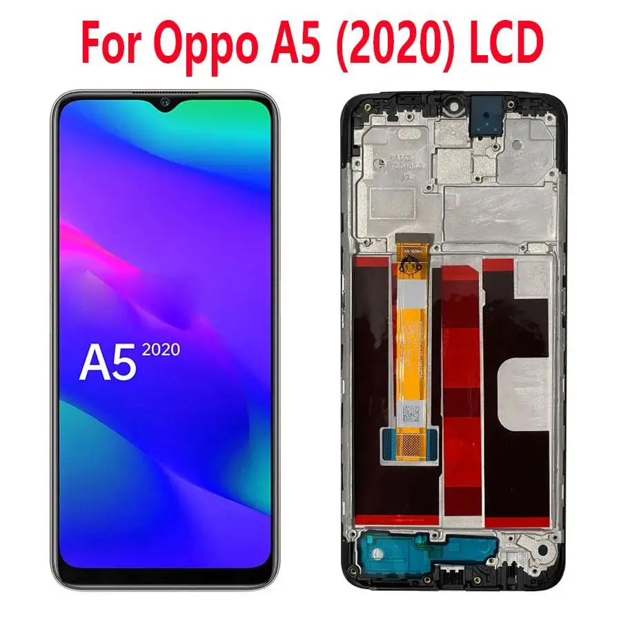 

ЖК-дисплей 6,5 дюйма для Oppo A5 (2020), сенсорная панель, дигитайзер, сменные детали для Oppo A5 (2020), ЖК-дисплей с рамкой cphdf