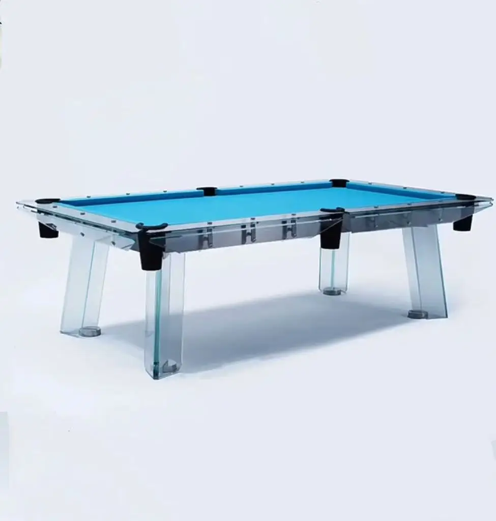 Tavolo da Biliardo Moderno di Lusso 7ft 8ft 9ft con Vetro Temperato e Tasche a Caduta per Casa, Ufficio, Club Privato