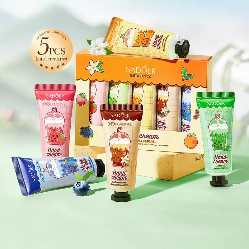 Hand Cream Fruit Milk Tea Gift Set Intense Hydration Crack Prevention Winter Soothing Dry Skin Sweet Scent Travel