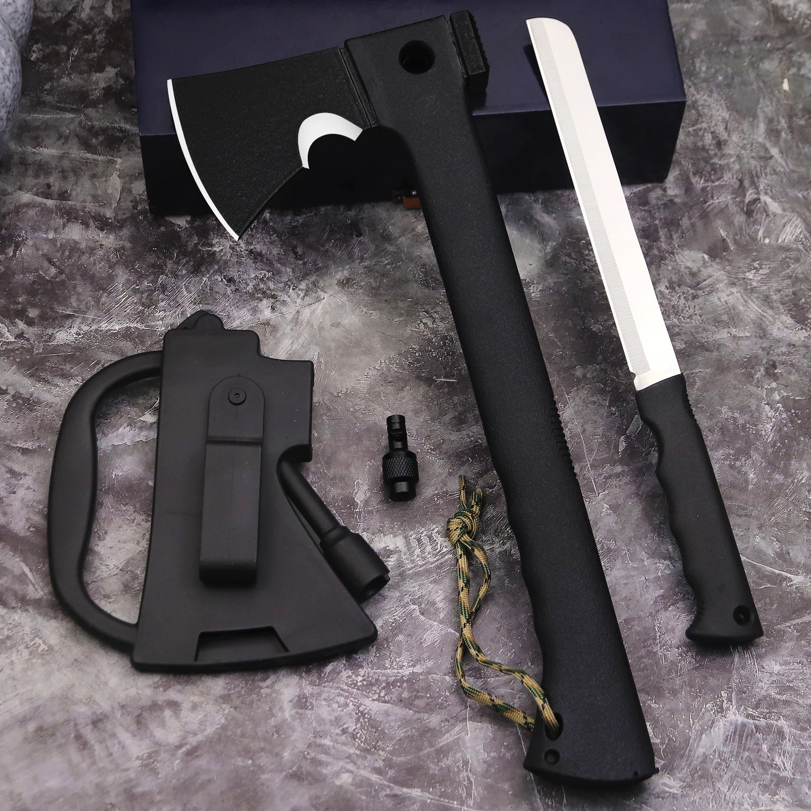 WPKOPYA  USA  440C Multi-functional outdoor tactical ax distribution small straight knife, jungle trekking logging axe 2