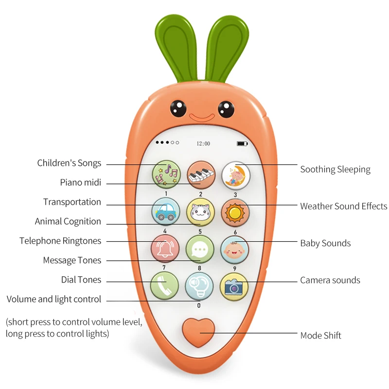 Baby Cell Phone Toy with Early Education & Music, Learning Educational Fake Phone for Kids, Sensory Toys for Toddlers Kids 5