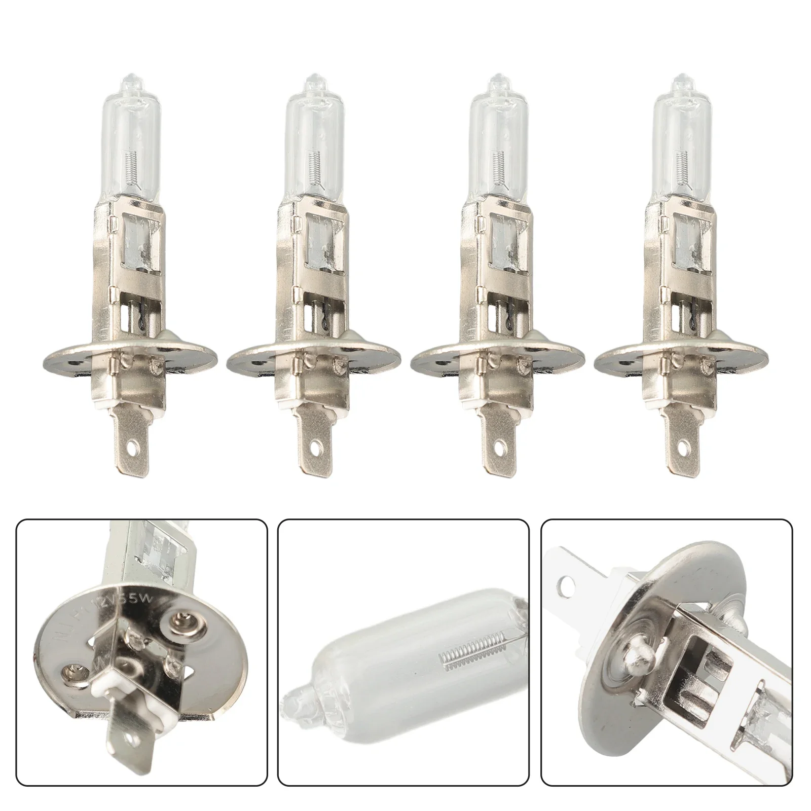 4pcs H1 LED Halogen Headlight Bulb White Light Lamp High/Low Beam 12V 6000K 55W Auto Fog Lamp Car Halogen Bulbs