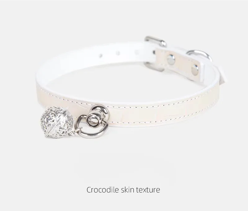 Bdsm Collar With Chain Genuine Leather Choker For Couples_voghion.com