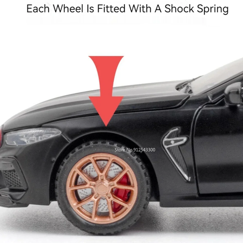 1:32 Scale BMW M8 Competition Car Model Toy Alloy Diecast Four Wheel Suspension Vehicles Collection Miniature Toys for Kids Gift 6