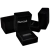 Nuncad 8MM Electroplated Black Matte Surface Acacia Tungsten Carbide Ring Cool Punk Men's Party Jewelry Wedding Wood Rings T163R 5