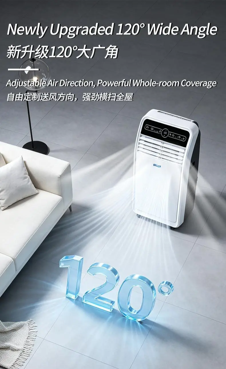 Climatiseur mobile portable tout-en-un, sans unité extérieure, installation gratuite, refroidissement par compresseur, petit ventilateur personnel pour la maison 3