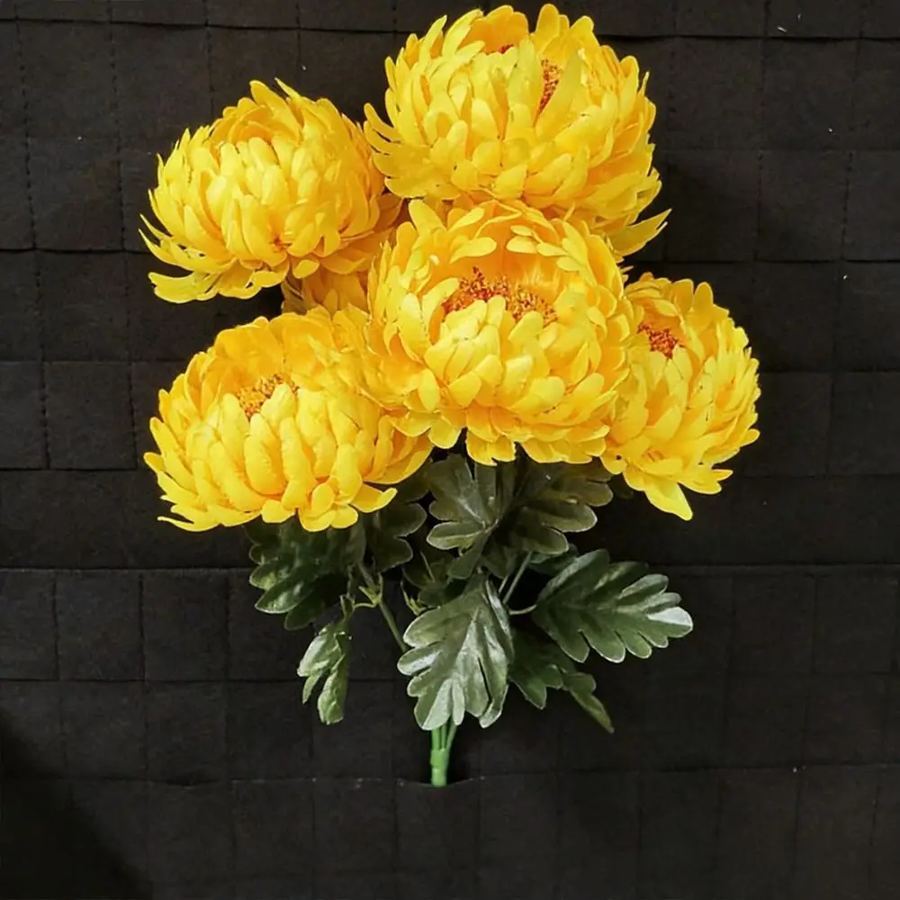 7-köpfiges Kunstblumenarrangement aus Seide, Chrysanthemenstrauß, DIY-Blumenbedarf, künstliche Blumen, Fotografie-Requisiten