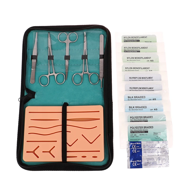 Surgical Suture Training Kit Skin Operate Suture Practice Model Training Pad Scissors Tool Set Teaching equipment suture practice kit