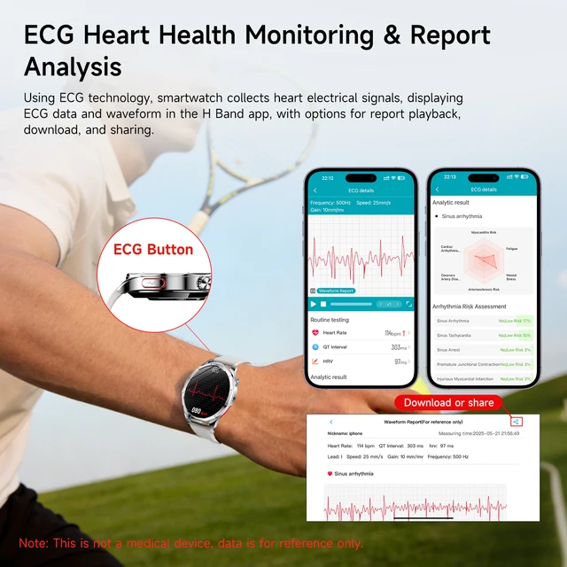 Marsyu AI-GPT Nursing Grade Health Smart Watch Body Fat Uric Acid ECG+PPG Body Fat BP HD Call Sports Smart watch For Men Women - Image 2