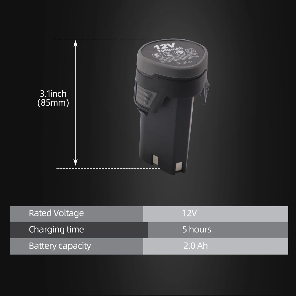 SPTA 12V 2000mAh Lithium ion Rechargeable Battery for SPTA 12V Cordless RO/DA Mini Car Polisher SPTA-LD104/LD101