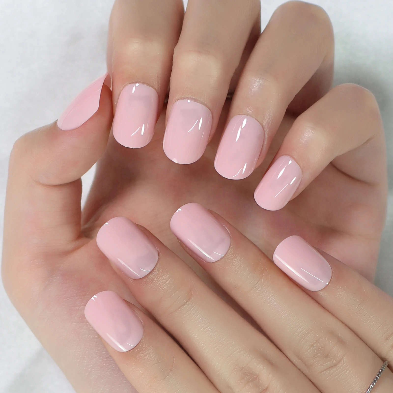 Light Pink Round Nails