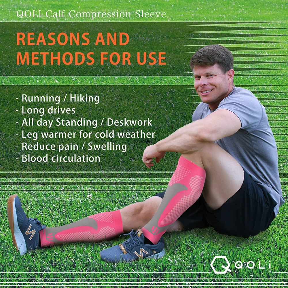 1Pair Sports Calf Compression Sleeves Men Women Leg Sleeve Shin Splint Support for Running Basketball Football Travel Work