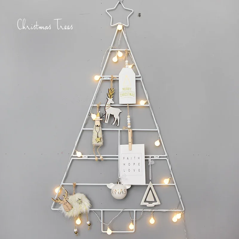 nordic-ins-grid-frame-christmas-tree-package-small-household-diy-punch-free-photo-wall-christmas-decoration