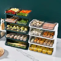 3/4/5pcs Pull-out kitchen dining pan Multi-functional storage layered large dish tray holder Hot pot side dishes 1