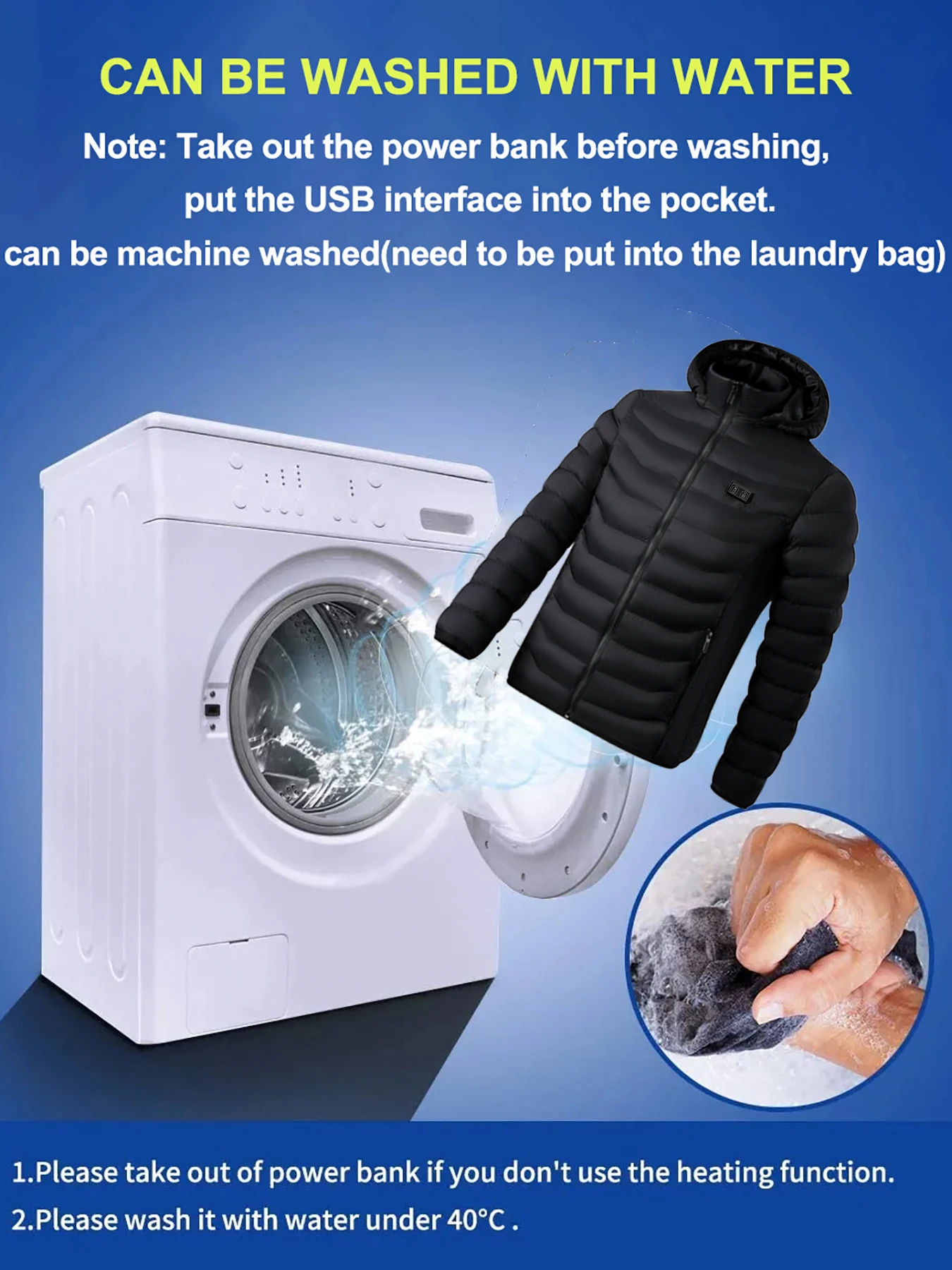 21/15 Areas Heated Jacket Men Padded Parkas Long Sleeve Heated Vest Men Electric USB Heating Jackets Heated Coat Clothing Winter 4