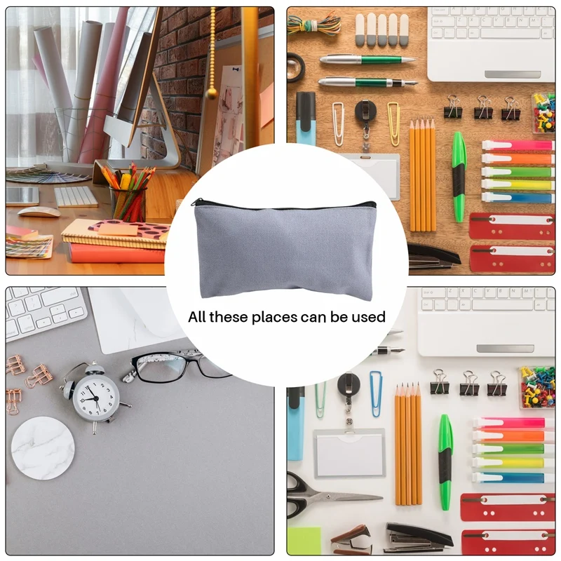 캔버스 지퍼 가방 연필 케이스, 화장품 가방, 빈 가방, DIY 공예 가방, 화장품 가방, DIY 공예 학교, 15 개