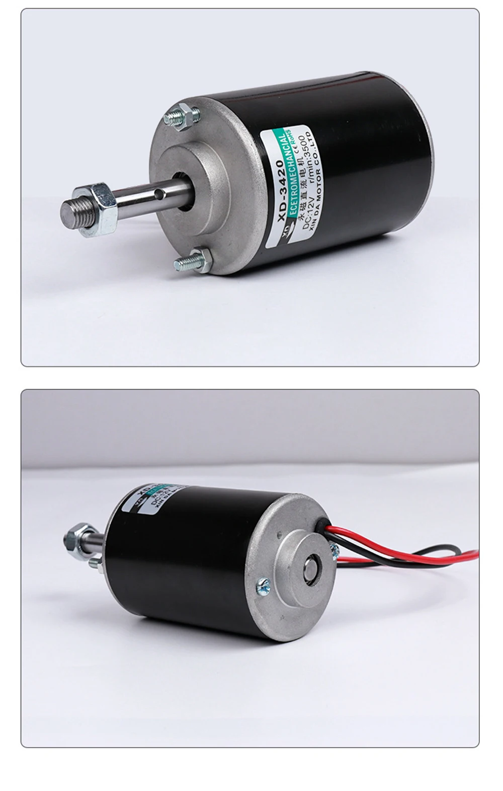 Permanent Magnet High Speed DC Motor 30W 12V 24V Threaded Shaft Motor for DIY Ro