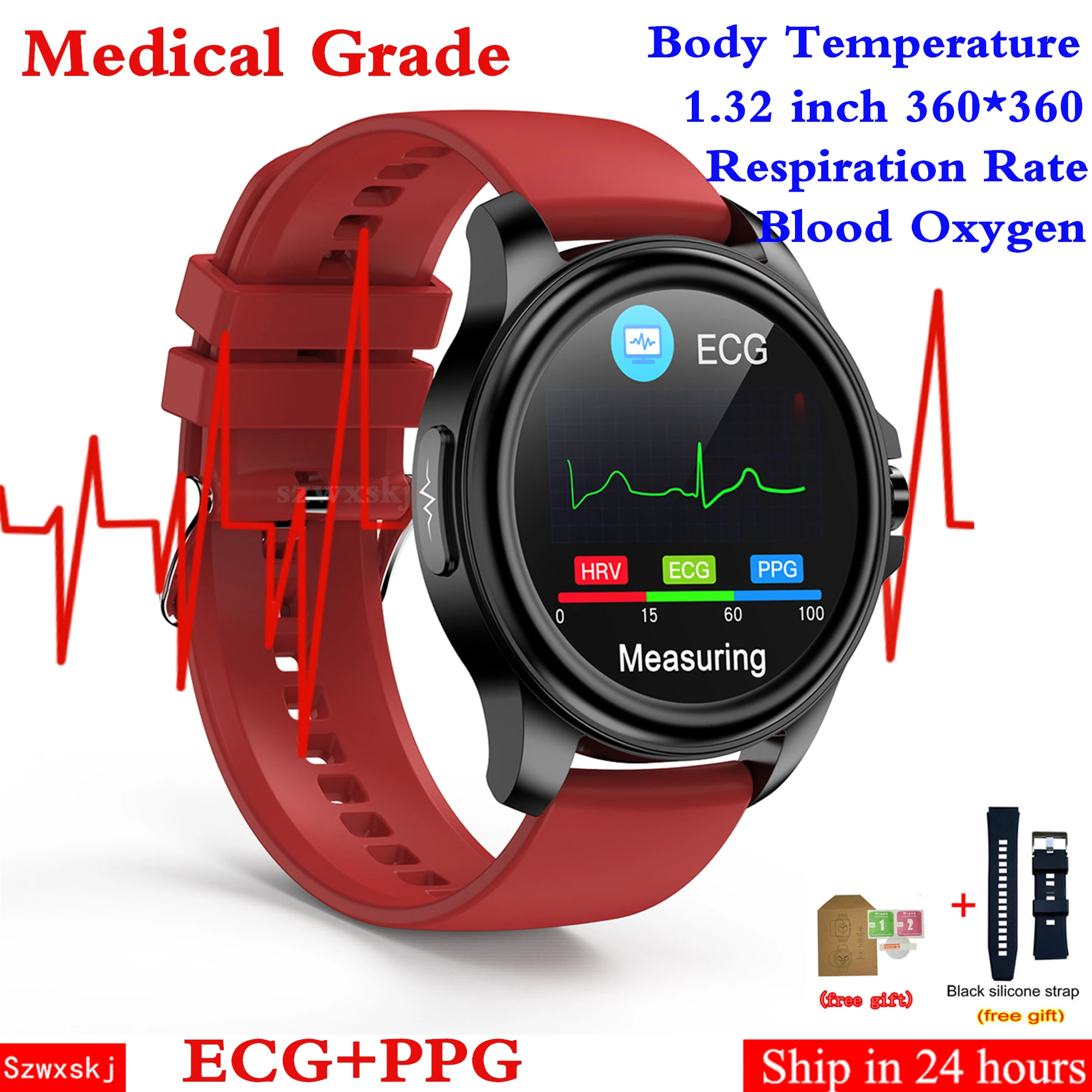 E89 smart watch men ai medical ecg ppg hrv heart rate monitor body