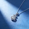 Moissanite Necklace 1CT VVS1 18K White Gold Moissanite Plated Set Round Cut D Color Pendant Necklace for Lady Women w/Gift box