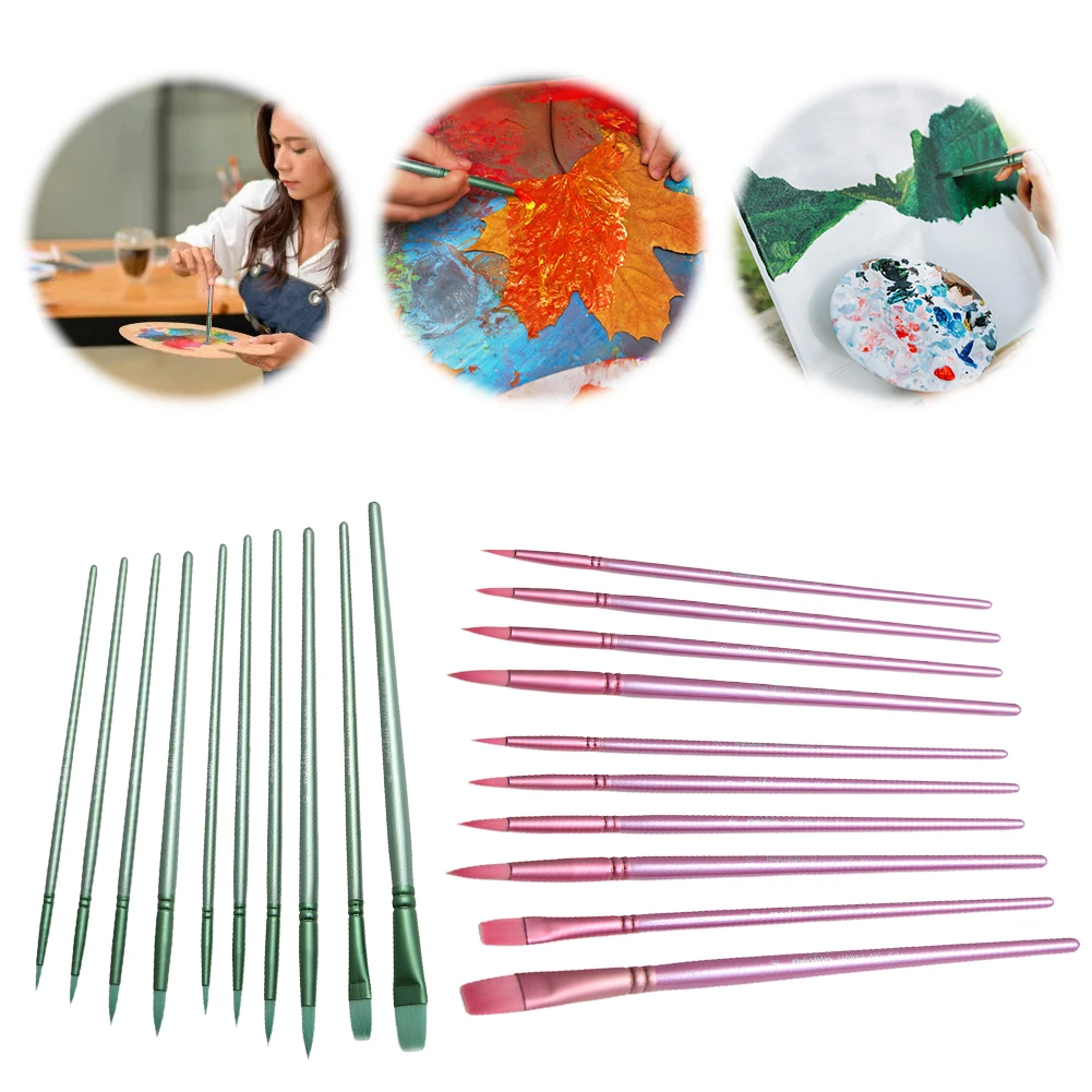 Watercolor Paint Brushes 4/6Pcs with Wooden Handle for Miniature Model
