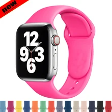 

Strap For Apple Watch band 40mm 44mm 38mm 42mm correa Silicone watchband smartwatch bracelet iWatch serie 3 4 5 6 se 7 45mm 41mm
