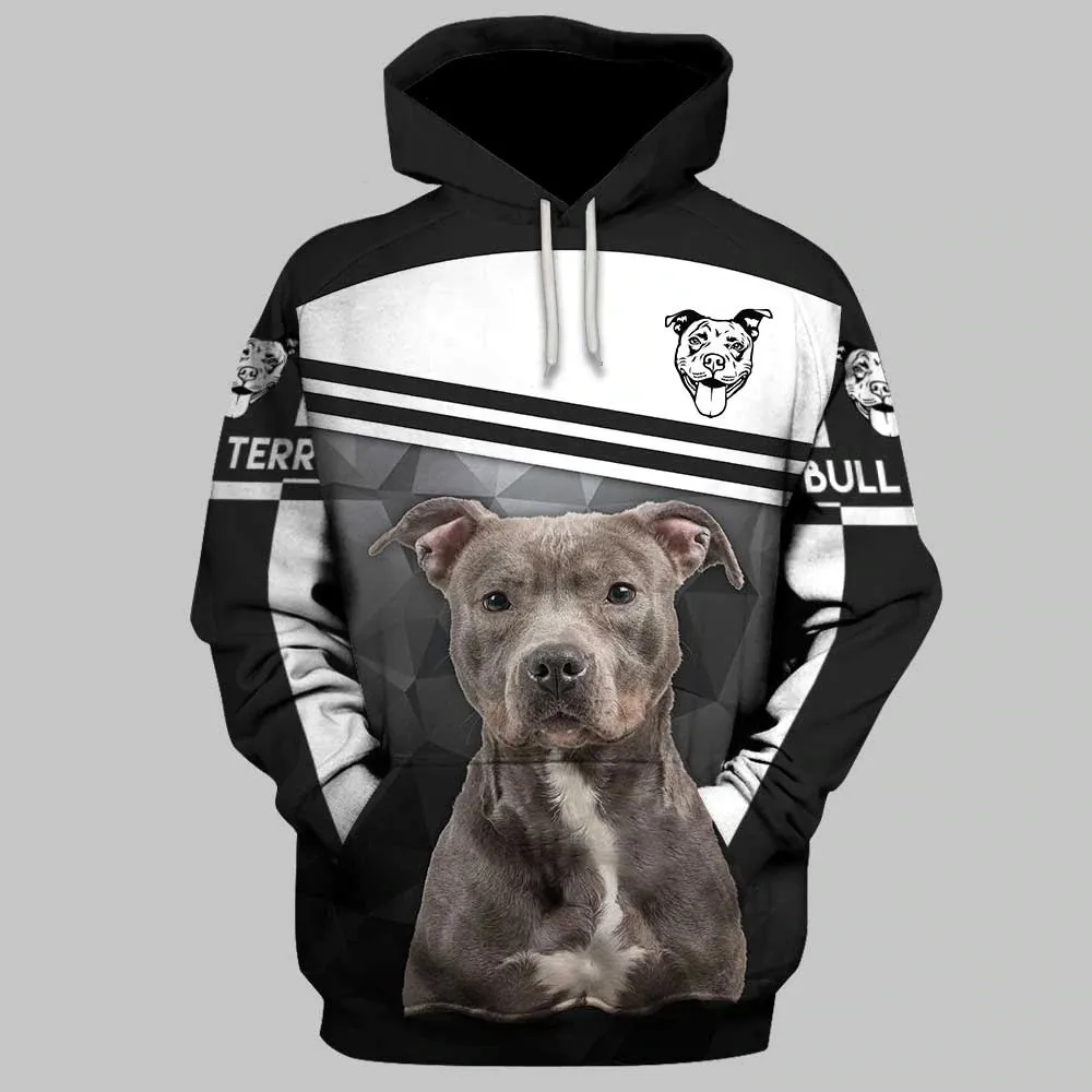 

Толстовки HX Pitbull, толстовки с 3D рисунком белого и черного цветов, толстовки с изображением животных, Мопсов, св. Бернара, топы, уличная одежда в стиле Харадзюку