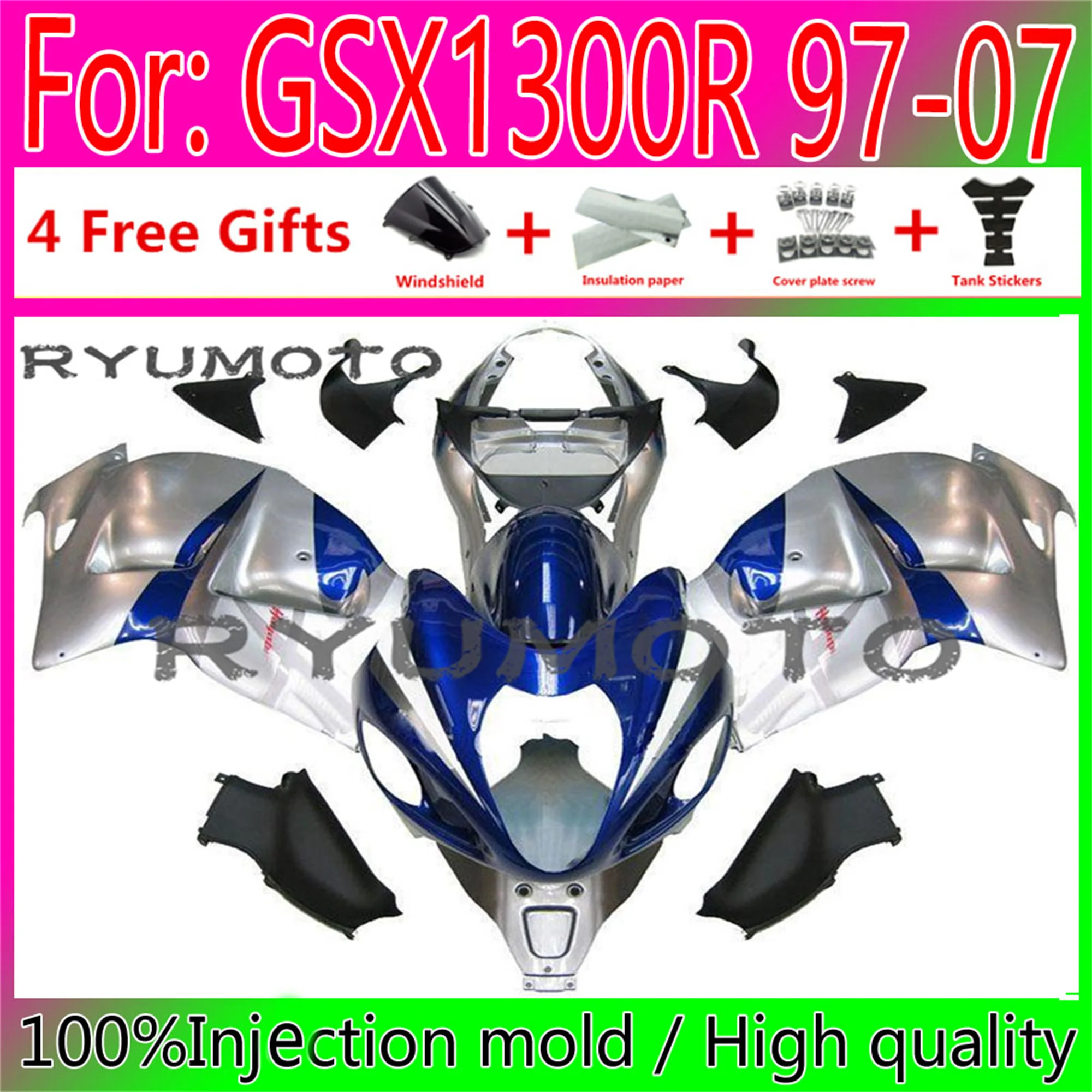 

Motorcycle HAYABUSA full Fairing for Suzuki GSXR1300 03 04 05 06 07 GSX1300R 97 98 99 00 01 02 bodywork Fairings