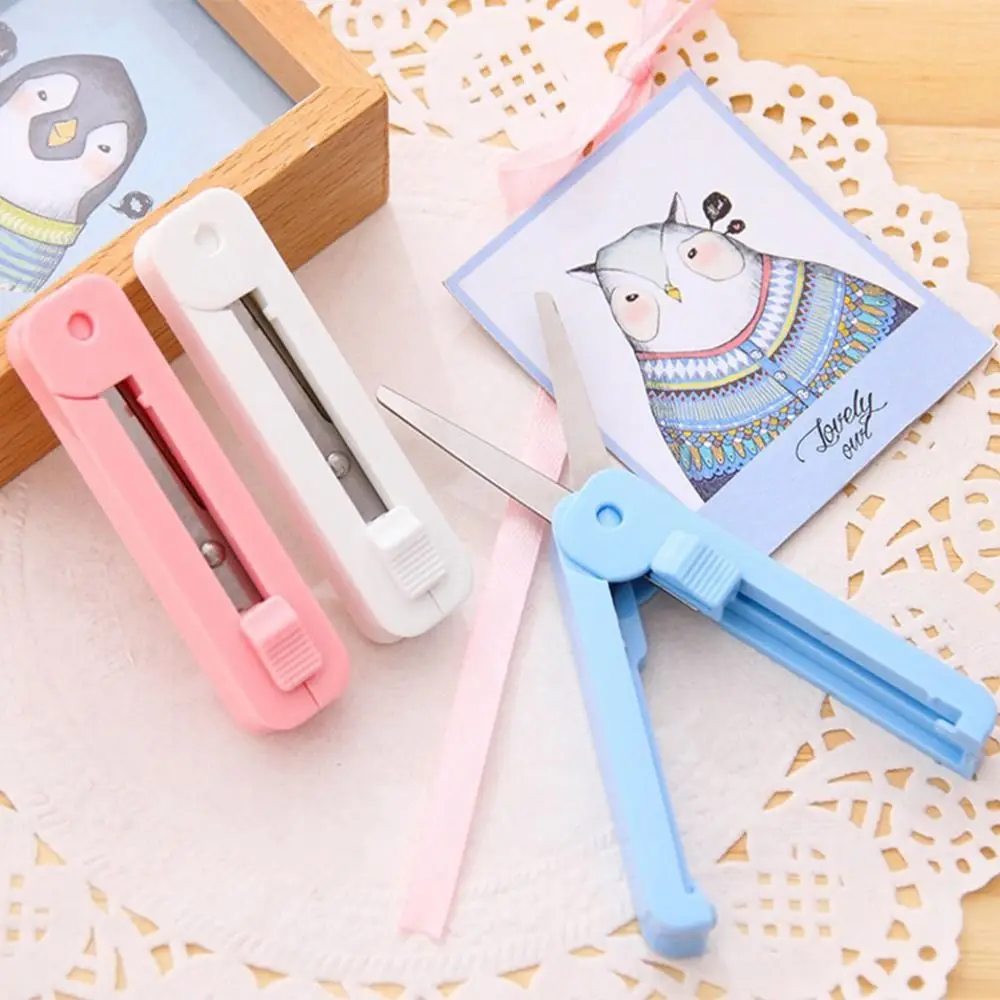 

Kids DIY Paper-Cutting School Stationary Mini Fodable Scissor Handwork Art Tools Handcraft Scissor Safe Folding Scissor